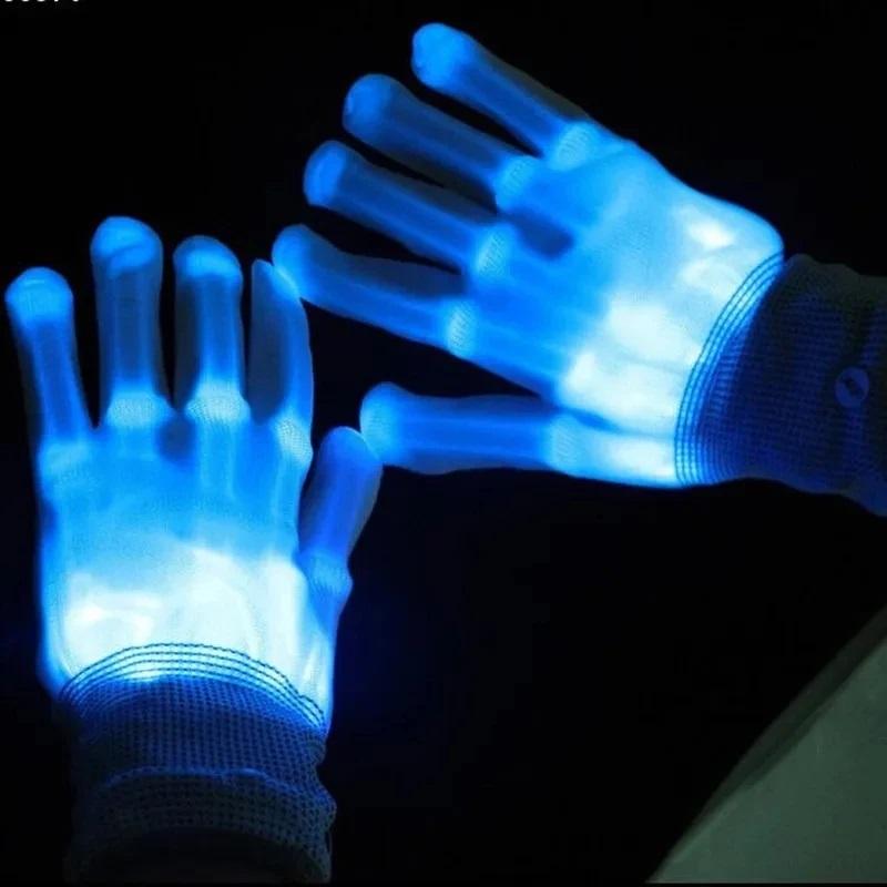 Светодиодные перчатки Неоновые Guantes Светящиеся для Хэллоуина Вечеринки Световые Реквизиты Светящиеся Мигающие Перчатки с Черепом Сценический Костюм Принадлежности