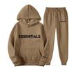 Мужской спортивный костюм с капюшоном и флисовой подкладкой, matching jogger pants set, спортивный повседневный наряд, осень