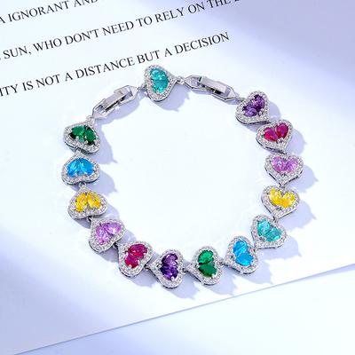 Браслет Waterdrop Love из циркона, покрытый медью платина, поставляется с удлиненной пряжкой, цветной браслет Treasure