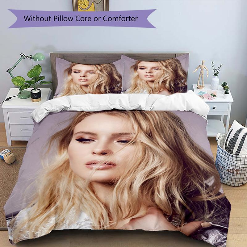 3pcs Zara Larsson Bedding Set Duvet Cover Closure Includes 1 Duvet Cover & 2 Pillowcases, Soft and Comfortable for All Seasons.