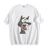 Shocked Wolf Cartoon T-Shirt - Hilarious Wide-Eyed Wilderness Unisex Tee