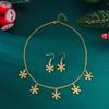 Colorful Christmas Jewelry Set Zinc Zinc Zinc Alloy Snowflake Necklace Creative Xmas Dangle Earrings  Women