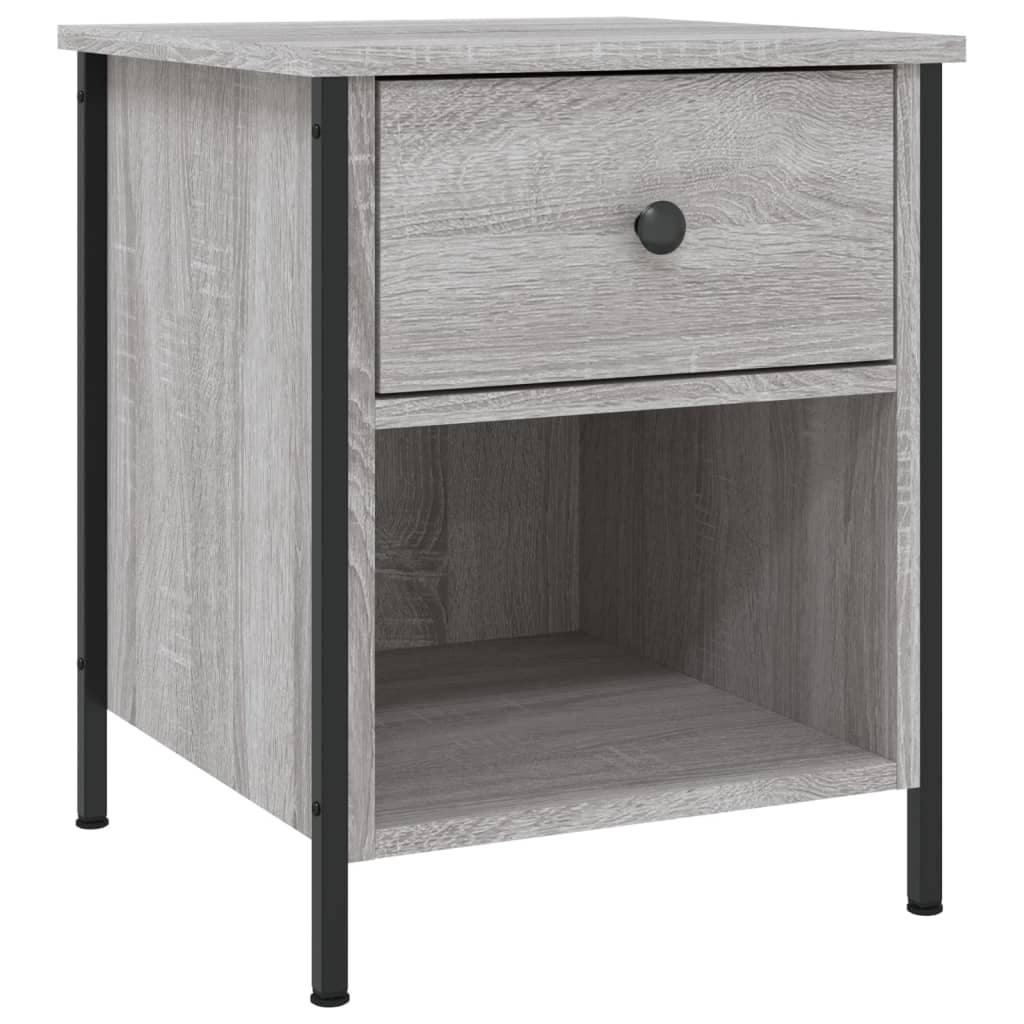 Nightstand Gray Sonoma Oak 40 x 42 x 50 cm Engineered Wood
