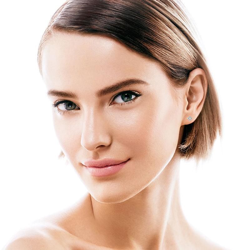 Silvere Glamlight Luxury 10K Gold Moissanite Stud Earrings For Women, With A Clover Design, Elegant And High-end Ear Jewelry