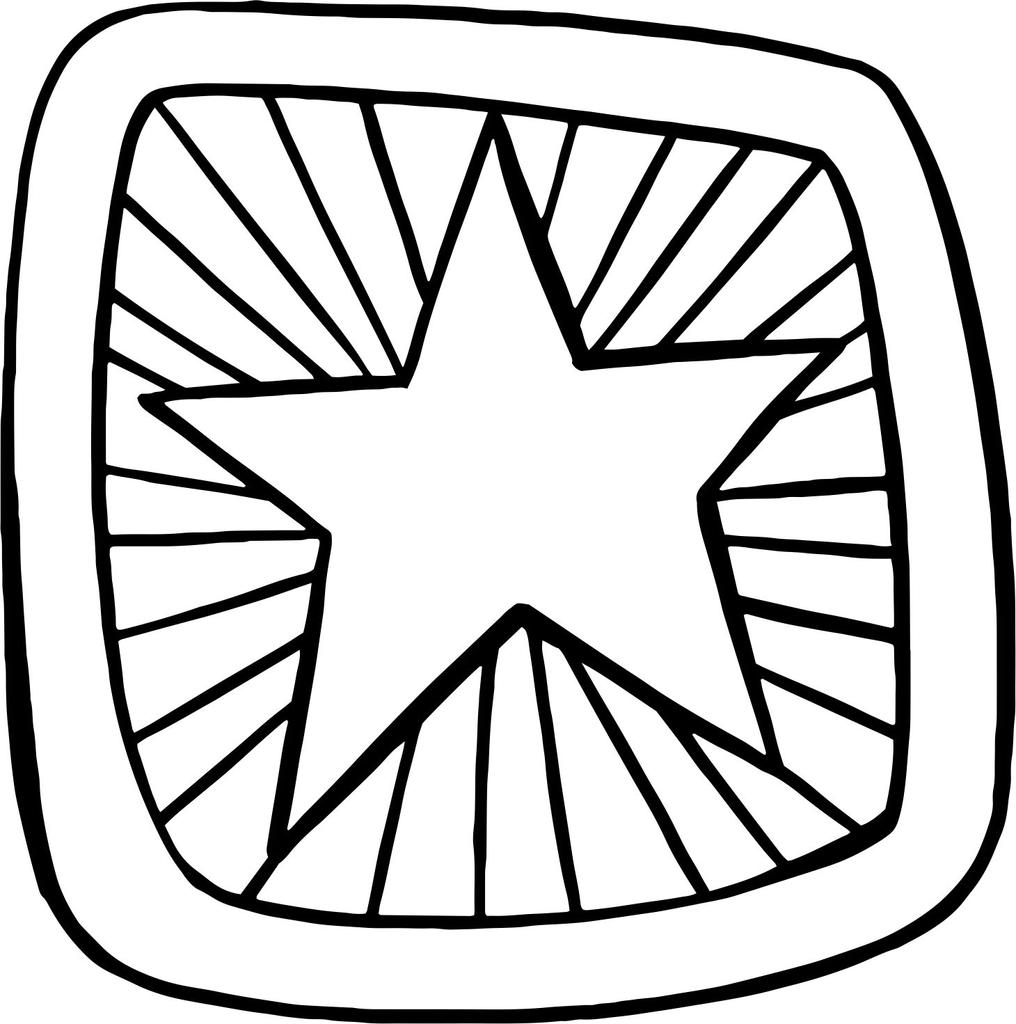 Printtoo Crafting Square Wooden Rubber Stamp Pattern Shining Star Scrap-Booking-2 x 2