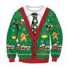 Christmas Sweatshirt Couples Santa Elk Print Long Sleeve Crew Neck Fall Casual Top