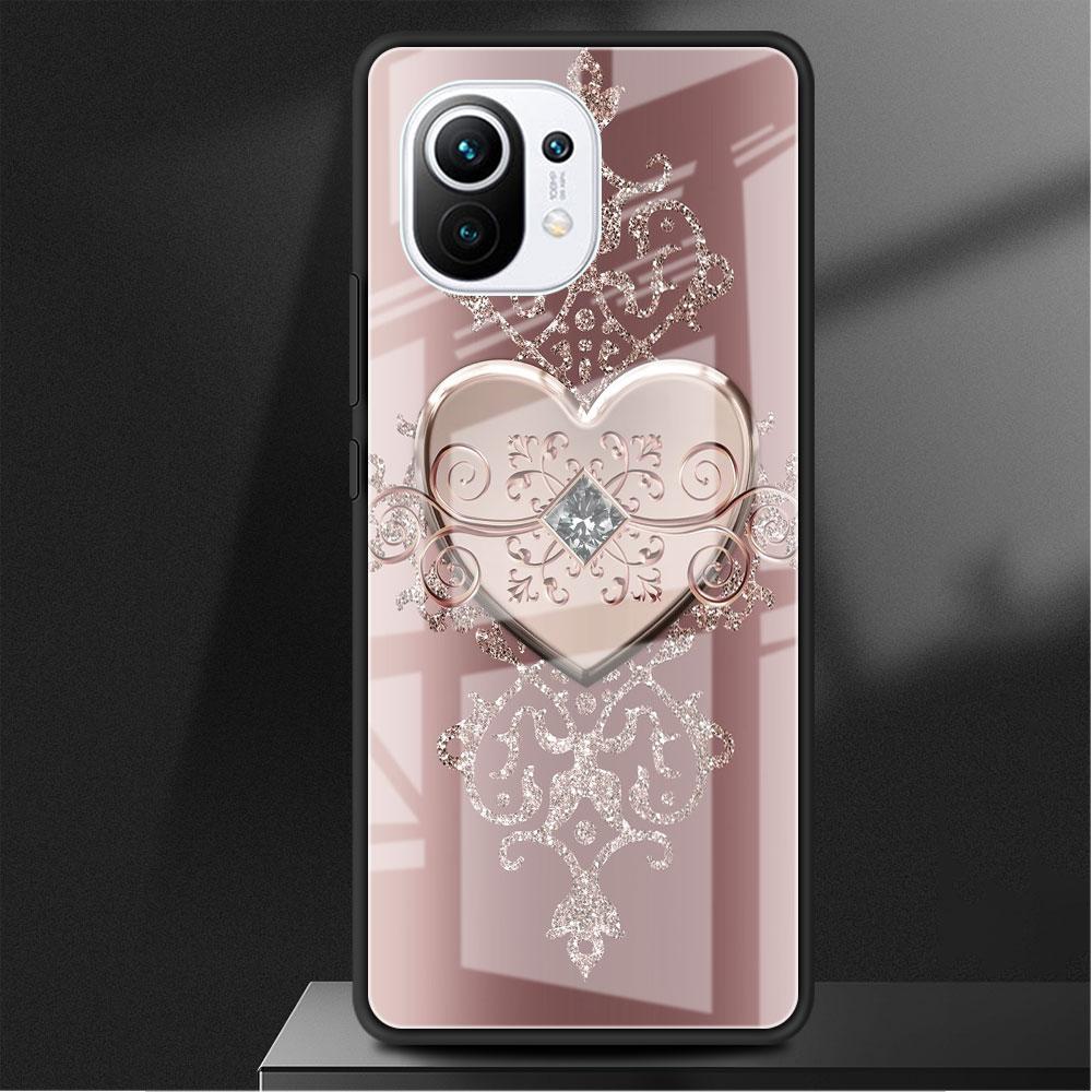 Стеклянный чехол с бантом для Xiaomi Poco X3 NFC 11 Lite 11T F3 M3 для Redmi Note 11 10 9 8 Pro 10S 9S 9A 9C, чехол для телефона