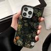 Темно-зеленый Скрытый цветок для Apple 17 Promax Мультяшный Милый для IPhone 16 Pro Пакет для камеры 15 Новый 14