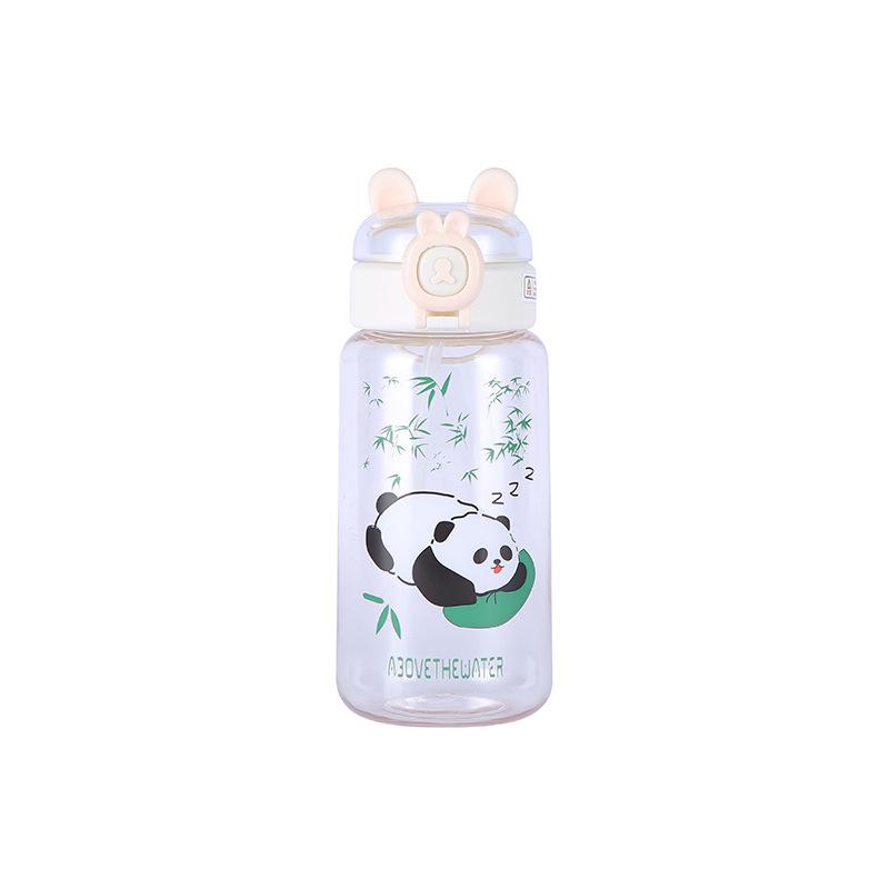 Water bottle creative cartoon children's water cup outdoor portable straw cup summer student high value accompanying cup manufacturer