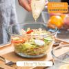 Стеклянная миска для лапши из высокоборосиликатного стекла с крышкой