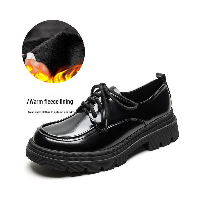 Женские черные ретро-лоферы Weiwei Girl на толстой подошве со шнуровкой