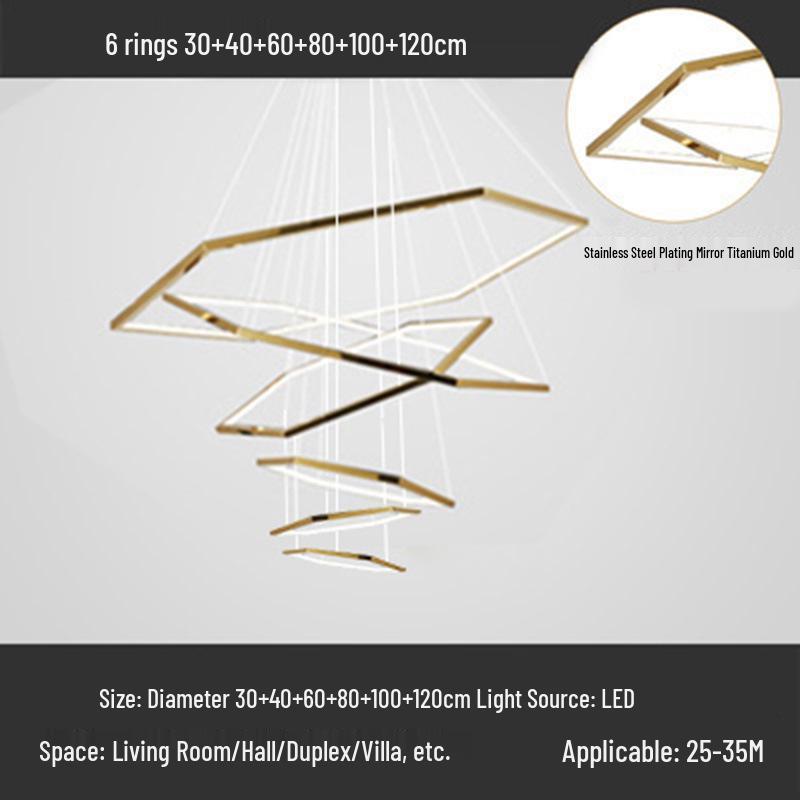 Luxury Hexagonal Pendant Light for Living Room, Dining, or Store - Modern, Creative Stainless Steel Fixture