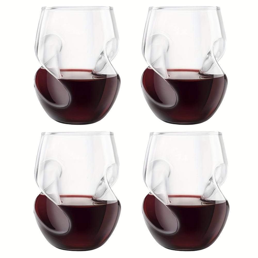 Бокалы для красного вина - Высокоборосиликатное стекло, Уникальный вихревой дизайн, Можно мыть в посудомоечной машине, Идеально подходят для кофе со льдом, латте, сока