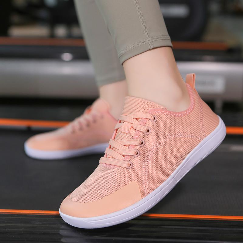 Вязаные сетчатые прогулочные туфли с широким носком, удобные тренировочные кроссовки, обувь для спортзала, фитнеса, спорта, улицы, балетки, повседневная обувь.