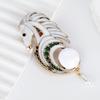 Enamel White Horse Brooch Retro Horse Lapel Pin with Dangling Faux Pearl Pendant Animal Brooch Pin Dress Costume Accessory Gift for Her Him