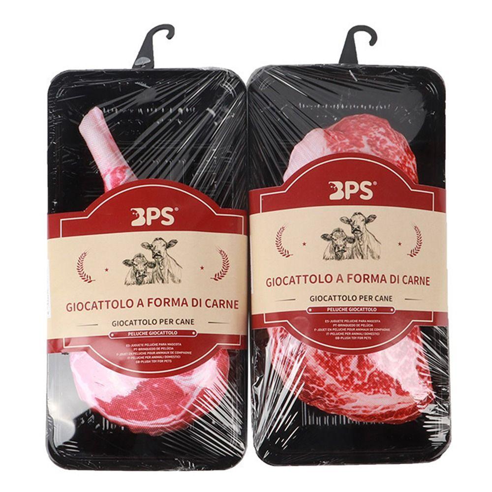 Мягкий стейк для чистки зубов, игрушка для моляров для домашних животных, игрушка для собак в форме стейка, имитация вкуса говядины, скрипучая кость
