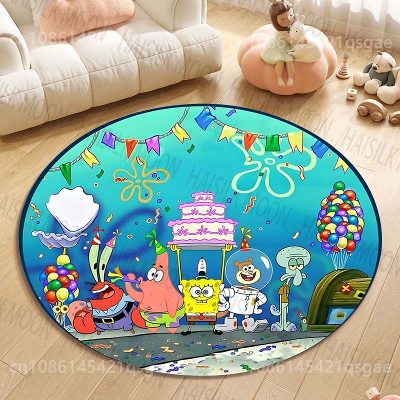 Multiple Styles Pokemon Bulbasaur Cartoon Print Round Rugs Carpet for Living Room Bedroom Kids Room Bath Chair Mat Home Decor