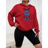 Creative Butterfly Design Print Women Hoodie New Street Casual Sweatshirt Fashion Fleece Hoody Pocket Comfortable Female Tops