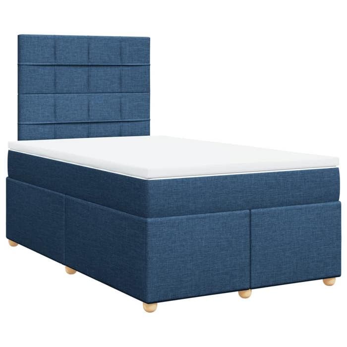 Maison Exclusive - Sommier à lattes de lit avec matelas Bleu 120x200 cm Tissu