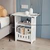 Bedside Table Bedroom Locker Plastic Double-Layers Bedside Cabinet Bookshelf Sundries Storage Rack Living Room Mini Coffee Table