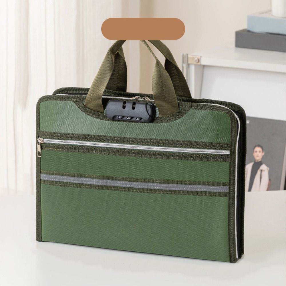 Fireproof Important File Storage Bag Lockable Multi Pockets Expanding File Organiser Large Capacity Dustproof