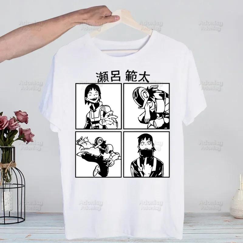 My Hero Academia Hip Hop Streetwear T Shirt Harajuku Todoroki TShirts Short Sleeve Casual Bakugou Deku Anime T-Shirt Tops Tees
