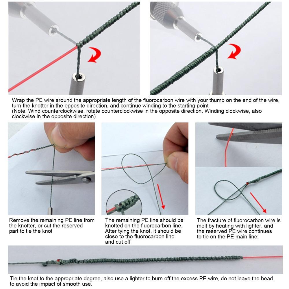 3 Colors Fishing Bobbin Knotter Adjustable Resist Fishing Knotting Kit  Fly Fishing