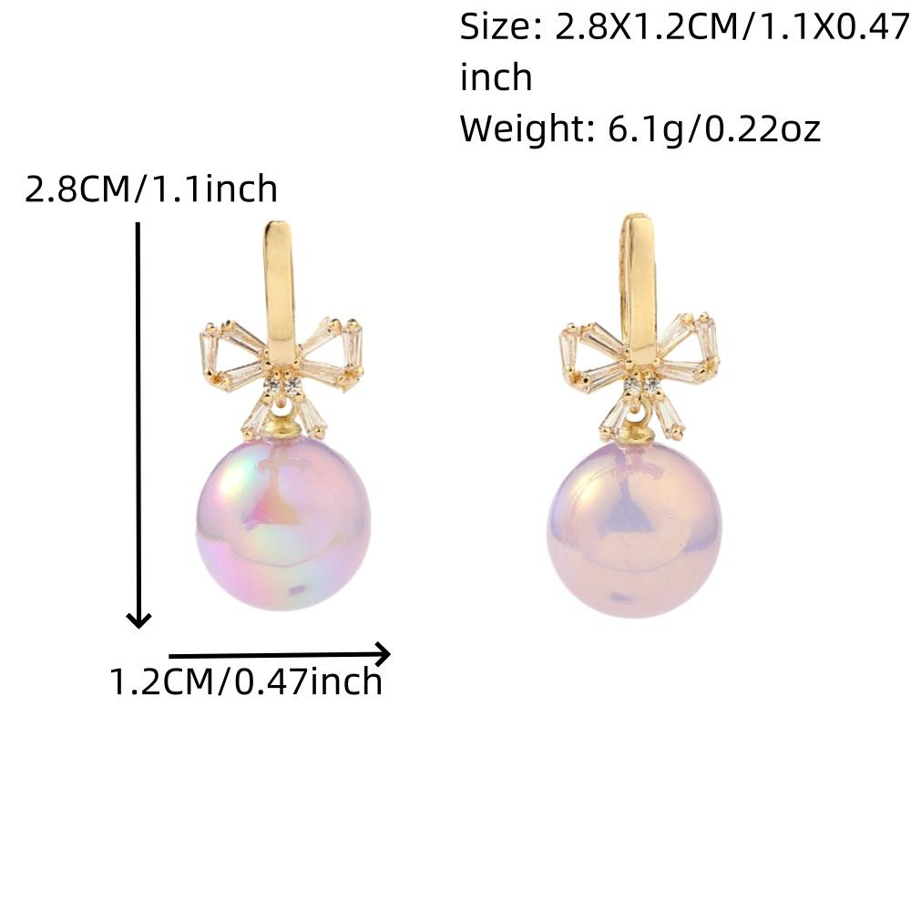 1 пара сверкающих круглых висячих сережек с искусственным жемчугом для женщин с кубическим цирконием, галстук-бабочка, ювелирные изделия, свадебные аксессуары