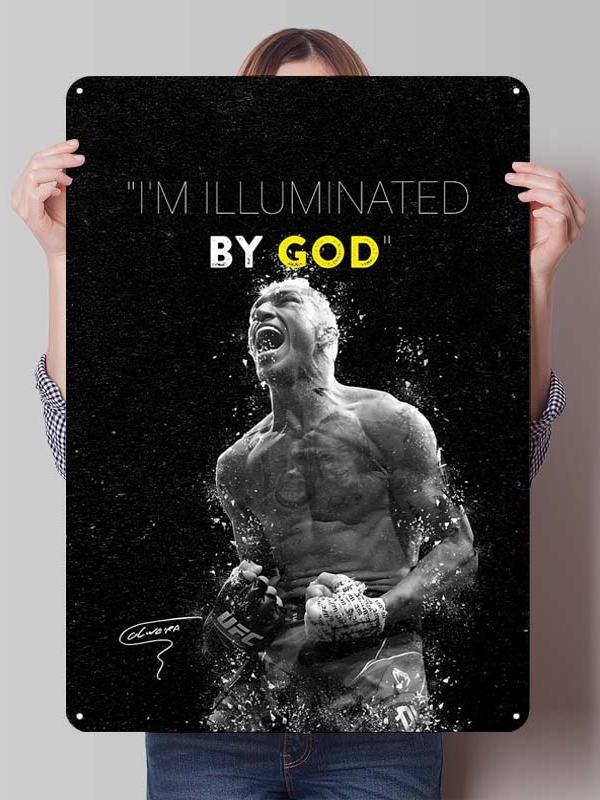 Металлические таблички с изображением боксера Чарльза Оливейры для украшения игровой комнаты, изготовленные на заказ, жестяные таблички с боксерским постером для декора стен, винтажные металлические таблички.