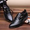 Men's  Business Leather Flats Classics Business Oxfords Buckle Casual Lace Shoes