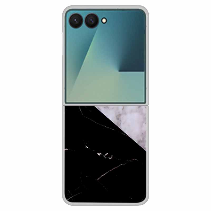 Чехол для SAMSUNG Z Flip 7 Чехлы Мраморный Прозрачный Жесткий ПК Задняя крышка телефона для Galaxy Z Flip7 5G Задняя крышка ZFlip7 Прозрачный корпус