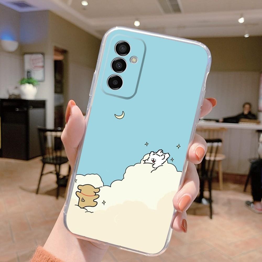 Korea line puppy Maltese Phone Case Silicone For Samsung S30,S23,21,22,20 Ultra,S20 FE lite,S10,9,PIus Note20ultra Cover Clear