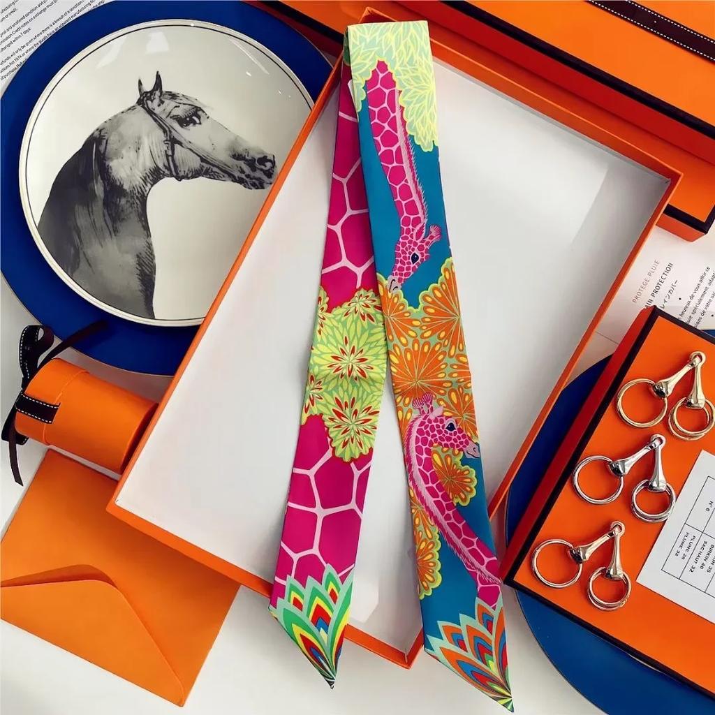 100% Mulberry Silk Ribbon Long Hair Bows Scarf Headscarf Fashion Hair Ties Ribbons Multifunctional Headband Bandana Hair