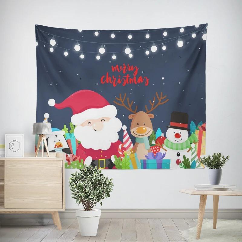 Рождество Новый год Санта-Клаус Подарок Узор Гобелен Гостиная Диван Автомобиль Интерьер Украшения Гобелен
