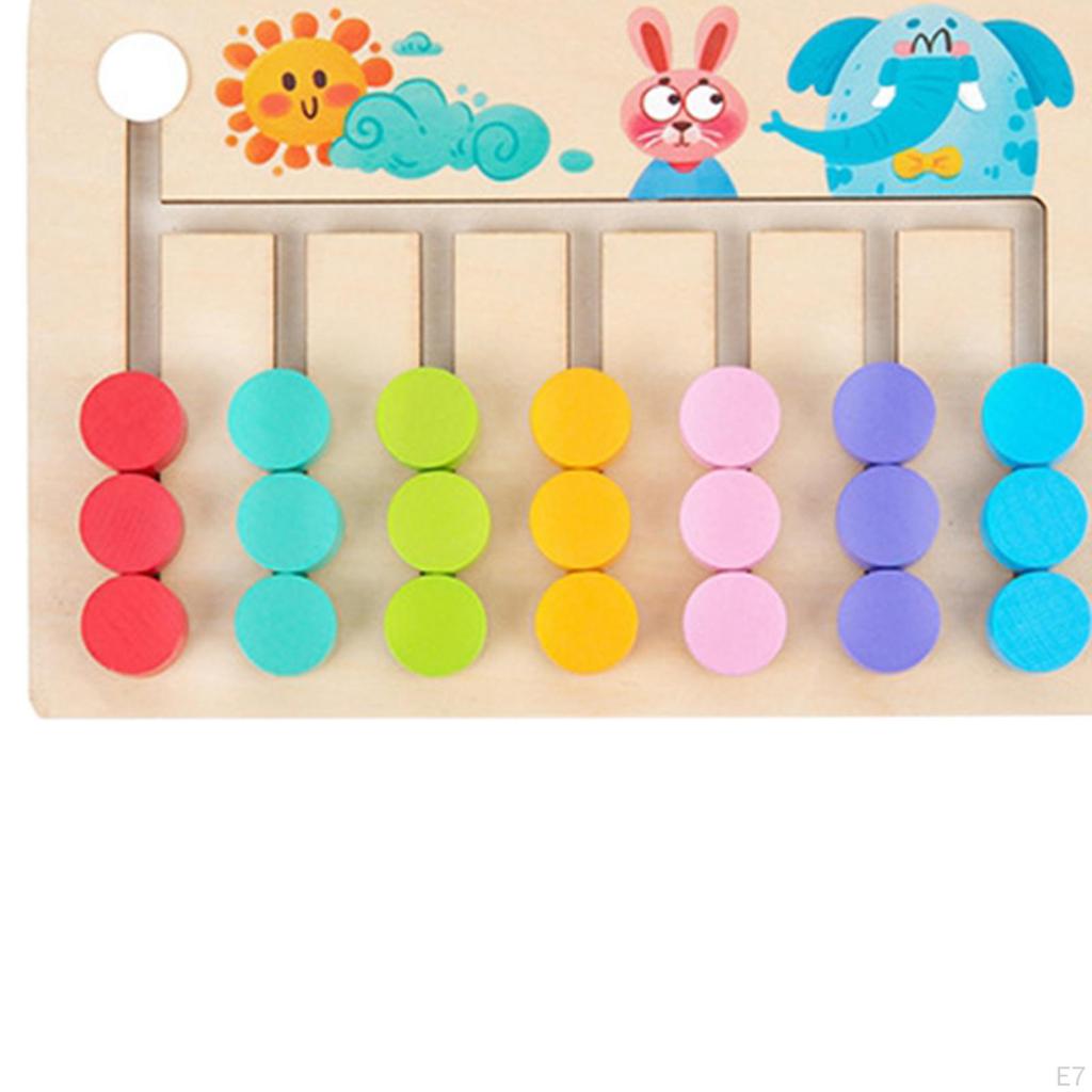 Детские обучающие игрушки Монтессори, слайд-головоломка, соответствующие цвету и форме, логические игры, деревянные логические игры