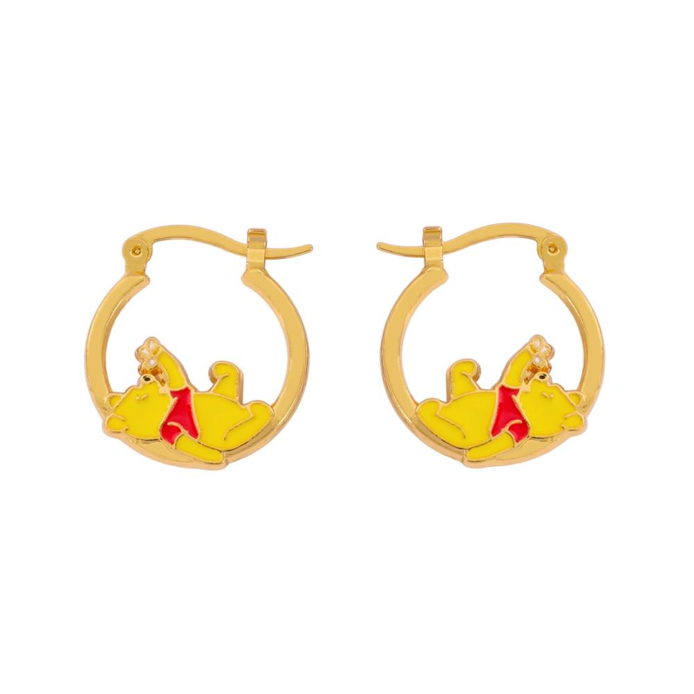 1pair Sweet Cute Anime Pooh Bear Earrings Kawaii Y2k Winnie The Pooh Ear Studs for Girl Ear Drop Accessories Gifts