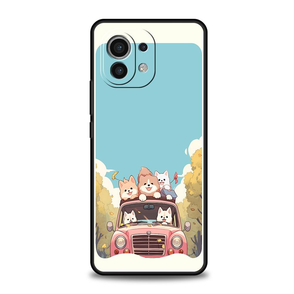 Милый мультяшный чехол для телефона с собакой, кошкой, машиной для Xiaomi Mi 17 15T 15 14 14T 13T 12T Pro 12 13 Lite 5G 11T Poco X6 X7 X5 Pro Мягкая крышка