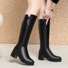 Женские зимние ботинки, теплые высокие сапоги из натуральной кожи и шерсти, женские модные женские сапоги на среднем каблуке на весну и осень