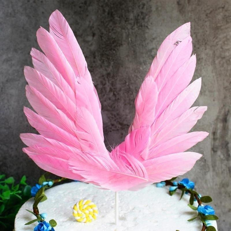 Angel Wings Cake Toppers Wedding Cupcake Cake Flag Party Decoration Happy Birthday