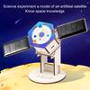 1 Set DIY Solar Artificial Satellite Model Kit Educational Handmade Wooden Puzzle Satellite Model Kids Science Exploration