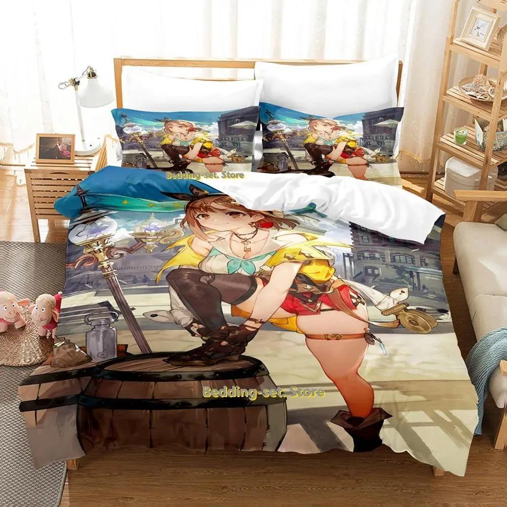 Новый комплект постельного белья Atelier Ryza Односпальный Полуторный Двуспальный Queen King Размер Аниме Пододеяльник для Спальни Взрослого Ребенка