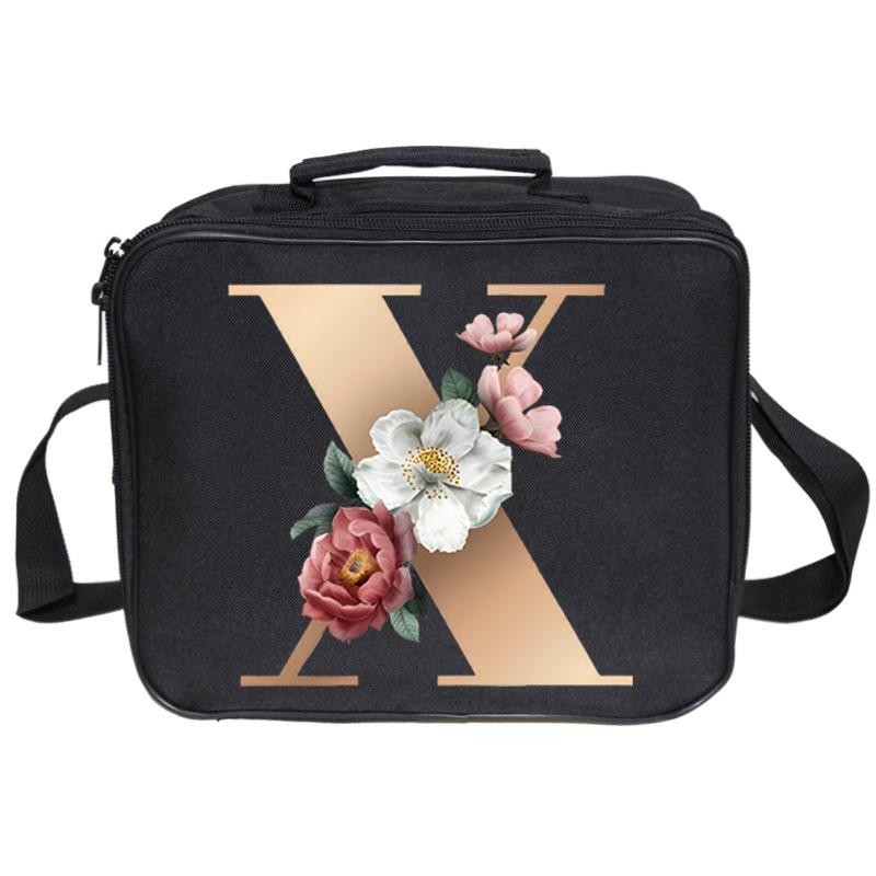 Новая сумка для ланча с принтом 26 букв, большая вместимость, многокарманная сумка-бокс для ланча
