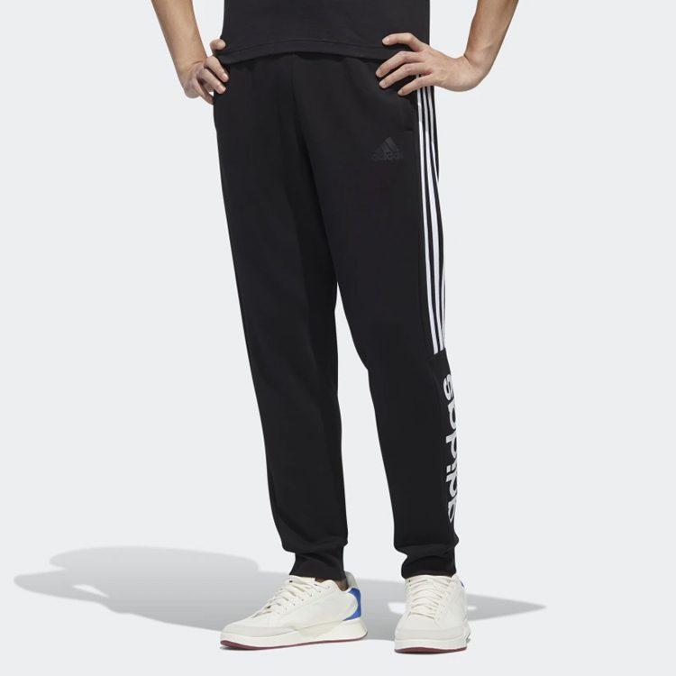 adidas Теплые ветрозащитные свободные повседневные длинные вязаные спортивные штаны с флисовой подкладкой мужские черные GD5473