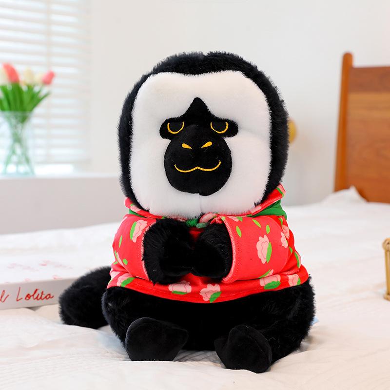 Cute White-Faced Monk-Faced Monkey Doll Xiaohongshu Funny Banana Monkey Plush Toy Gift Doll Orangutan