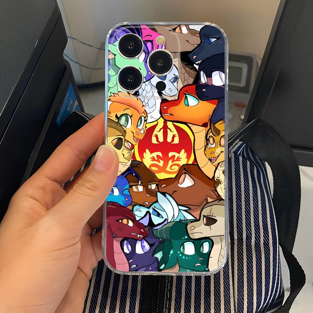 Мультяшный чехол для телефона 'Крылья Огня' Прозрачный Для Iphone 15 17 Pro Max 16 14 Pro 11 12 Pro 13 X XR XS SE Задняя крышка