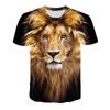 Camiseta Полный 3D Лев Фероз Животное Дикий Король