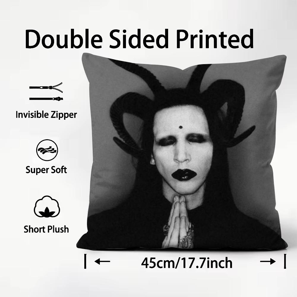 Чехол для подушки Singer MMarilyn MManson Плюшевая ткань Мягкий Двусторонний Печатный Диван Теплый Зимний Дом Детский Подарок Наволочка