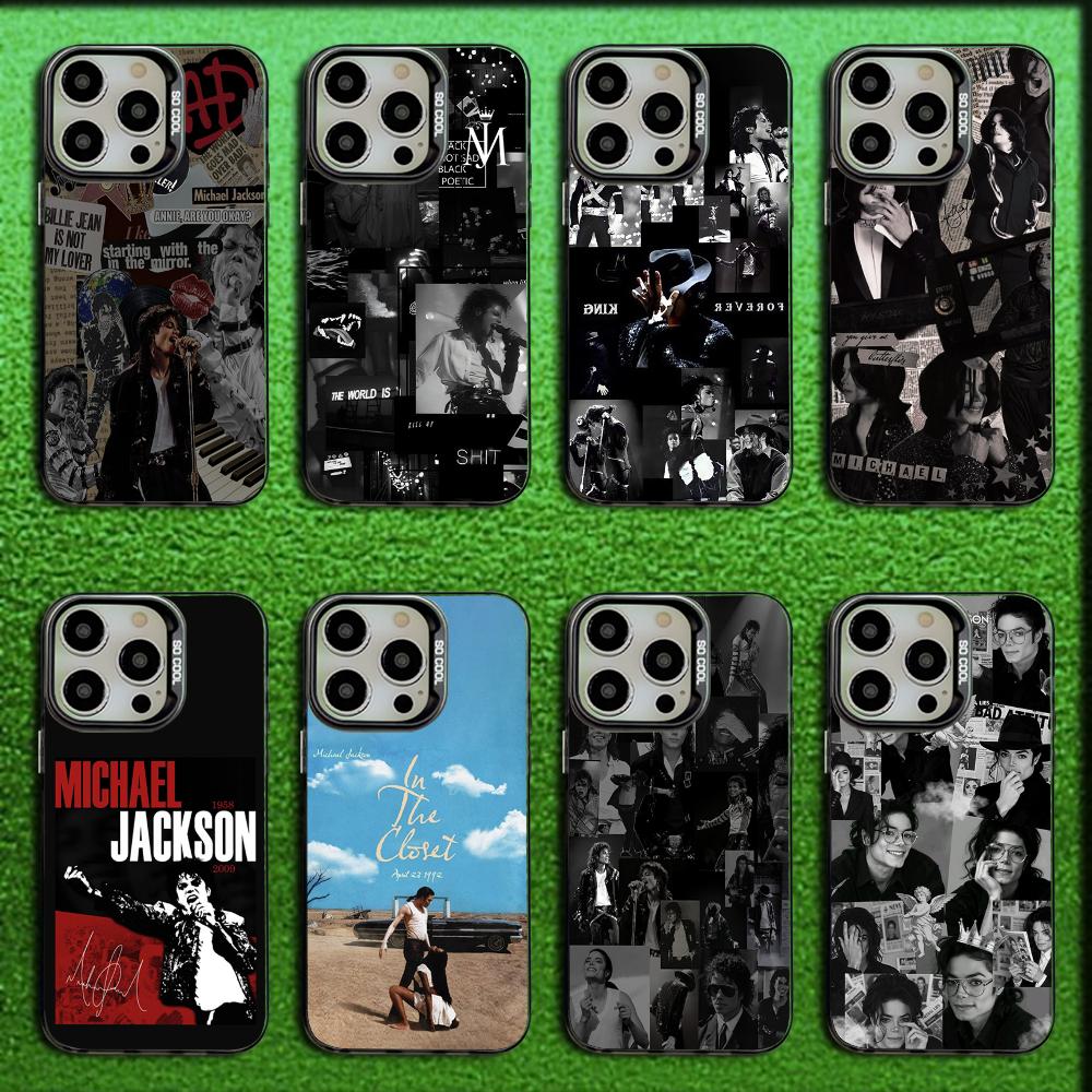 Singer Michael J-Jackson Phone Case For iPhone 16,15,14,13,12,11,Mini,Pro,MAX Gray Matte Silicone Black Cover