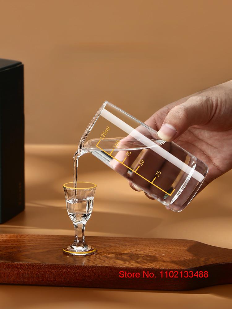 Супер дешевый набор рюмок, подарочная коробка, европейская классическая прозрачная чашка Baijiu, костюм, 1 шт., графин, 6 шт., стаканчик для водки, ликер, пуля