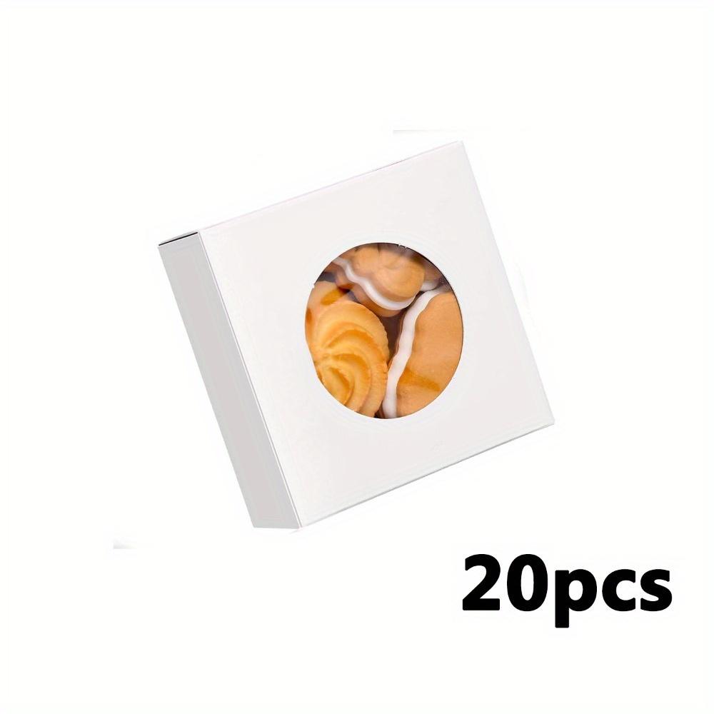 20pcs Kraft Paper Box with Clear Window Homemade Boxes Presents Packaging Boxes for Bakery Cookies Cake Packaging Candy Box Birthday Gift Boxes